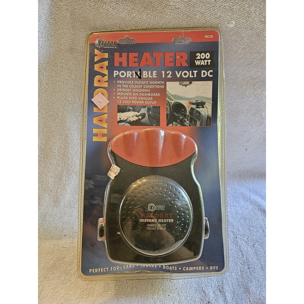 Vector Dash Mount Instant Portable Car Heater 12‎ Vt 200 Watt Haloray VEC201 Nos